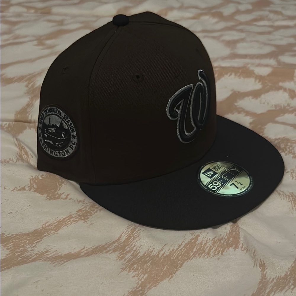 NEW Brown and Navy Blue Washington Nationals Baseball Cap             Size 7 1/4